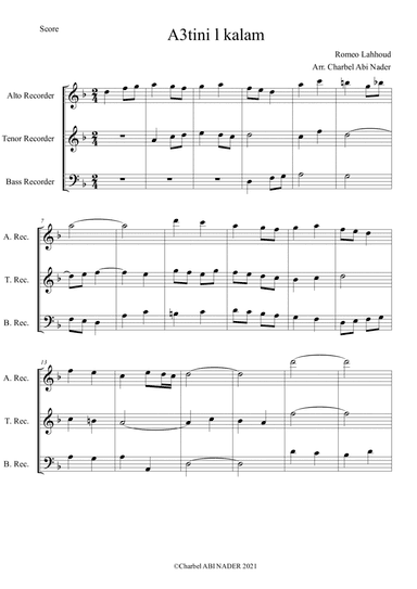 A3tini l kalam - أعطني الكلام (arr. Charbel ABI NADER)