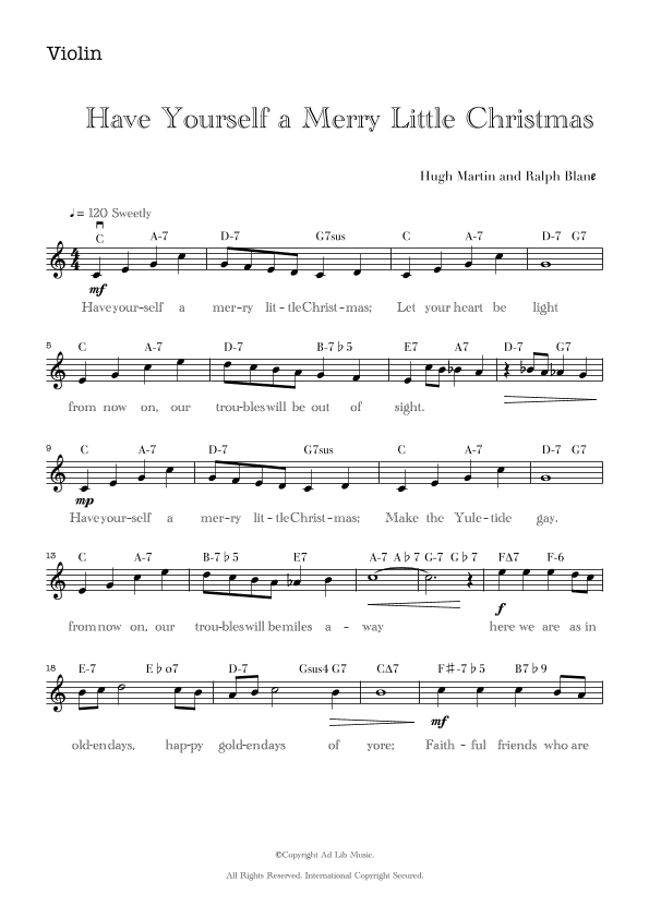 Have Yourself A Merry Little Christmas (arr. Music Ad Lib)