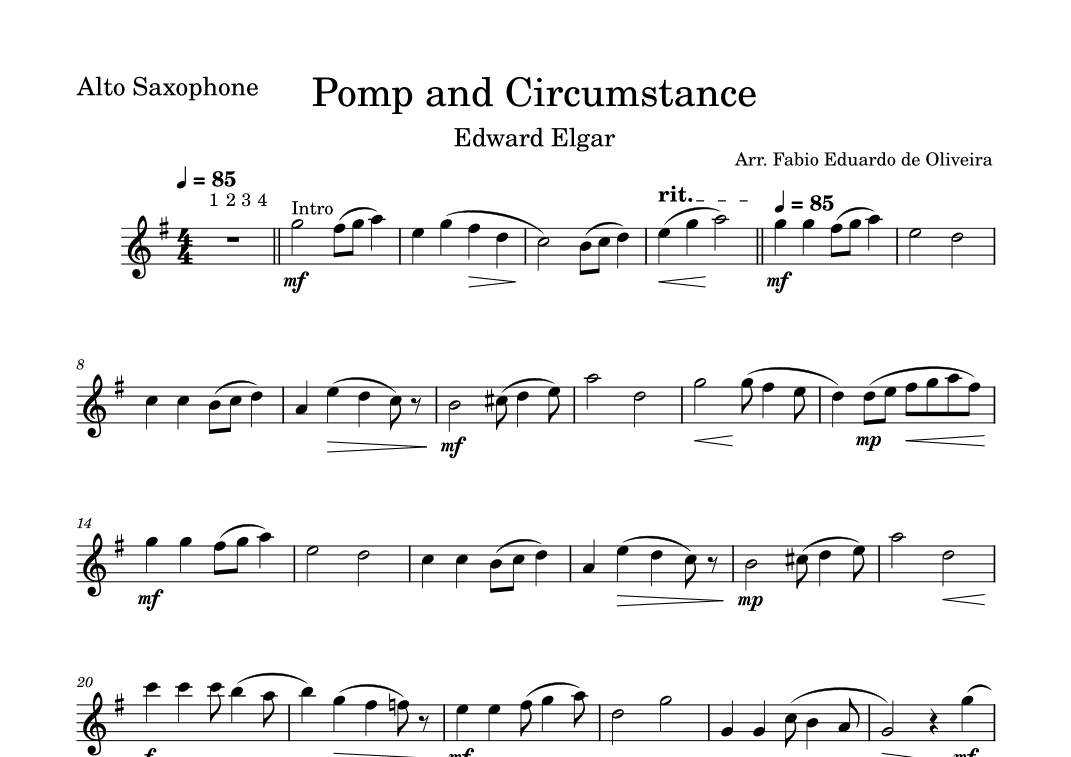 Pomp and Circumstance - Easy Arrangement (arr. Fabio Eduardo de Oliveira)
