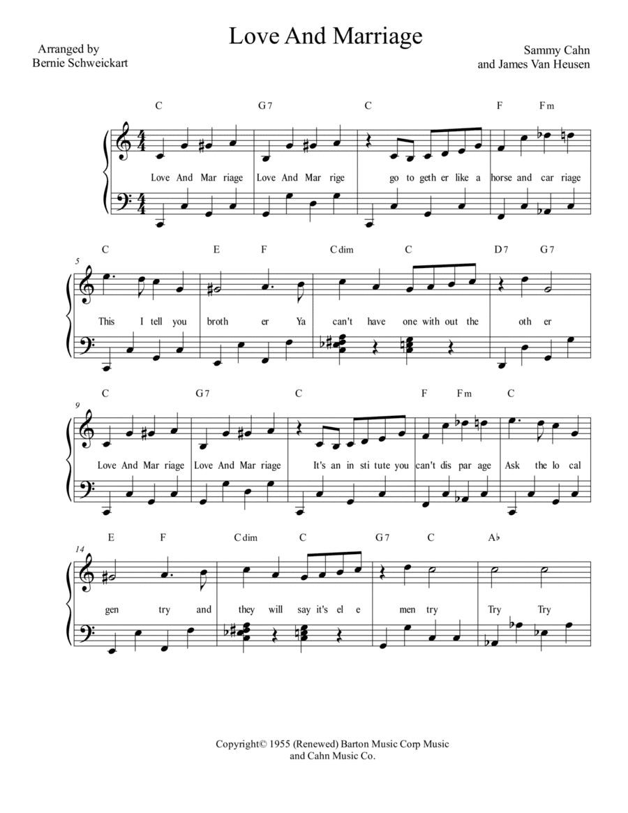 Love And Marriage (arr. Bernie Schweickart)