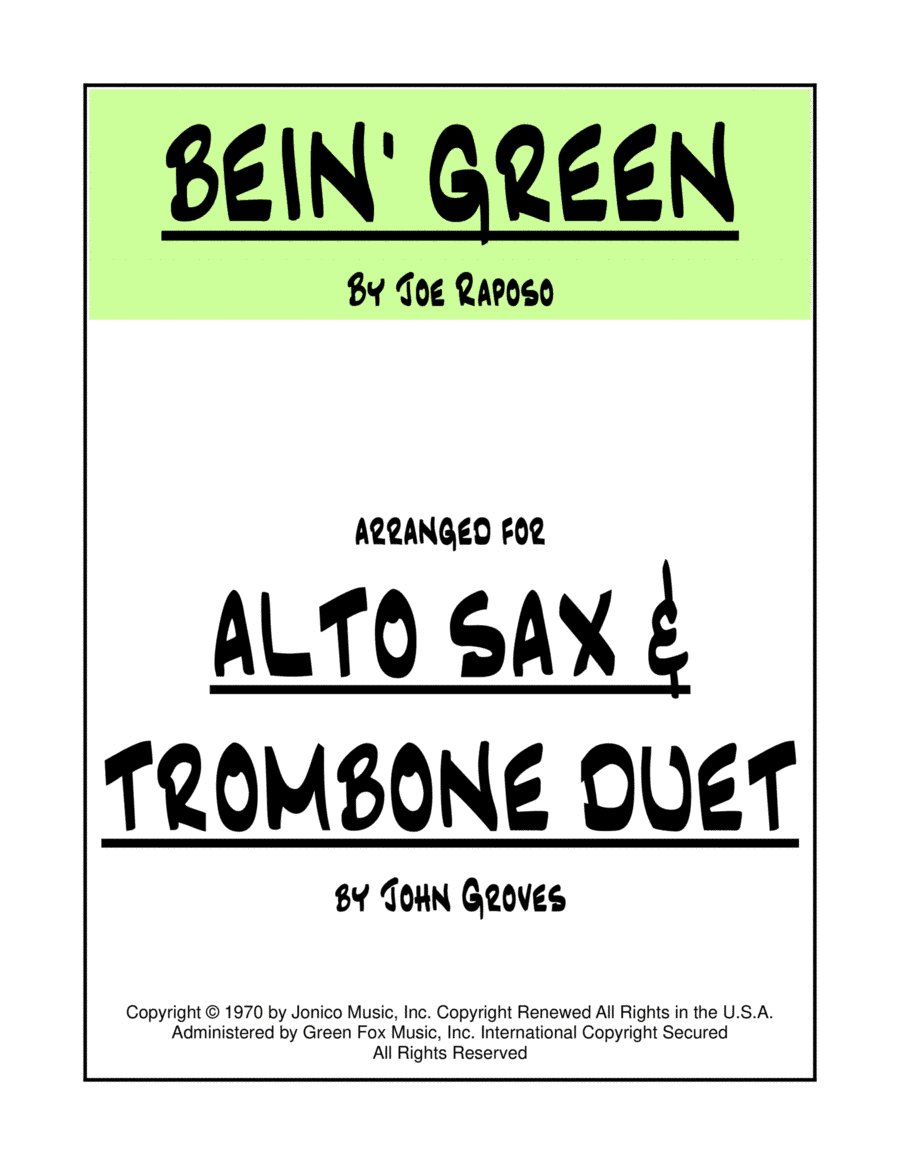 Bein' Green (arr. John Groves)