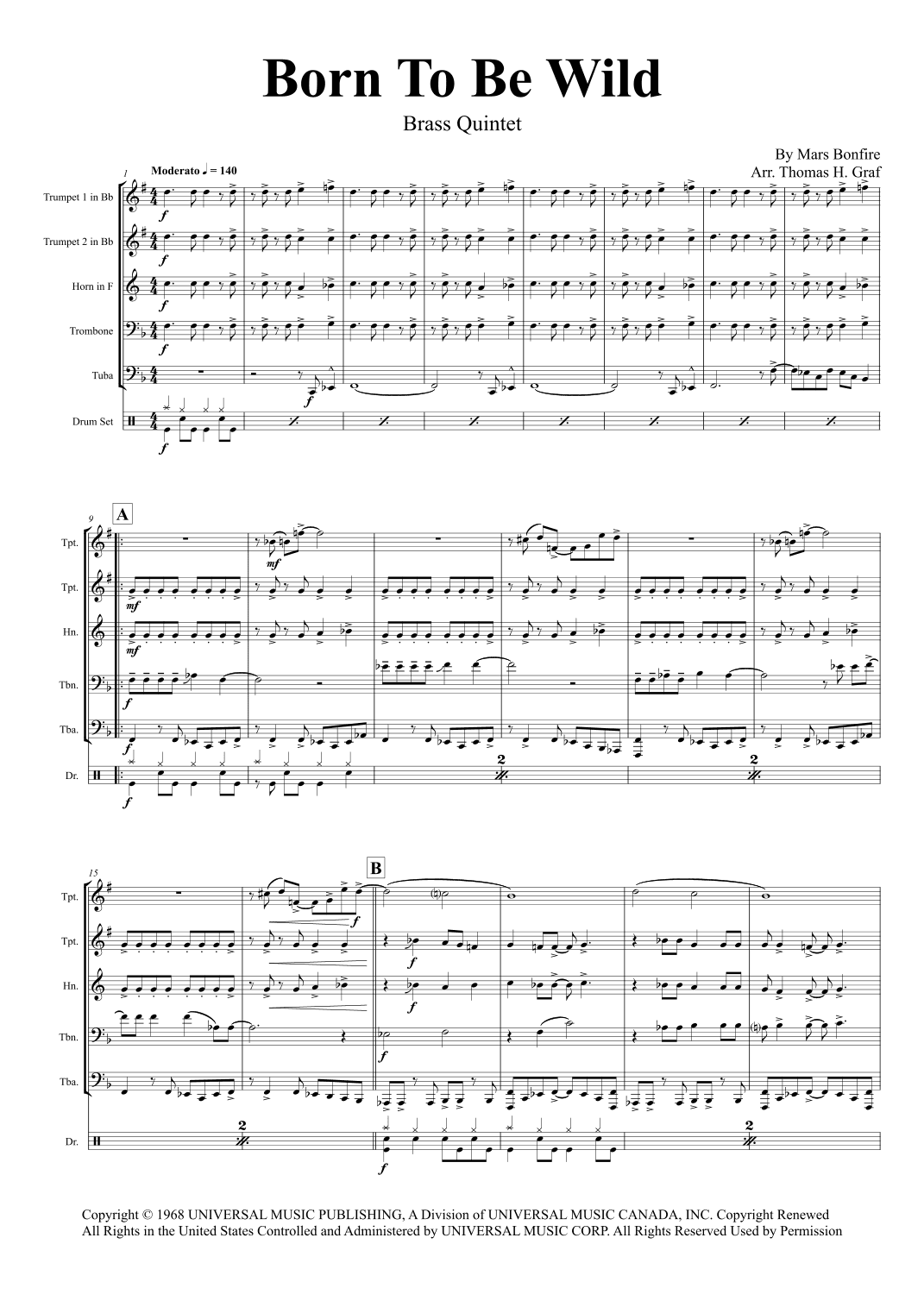 Born To Be Wild (arr. Thomas H. Graf)