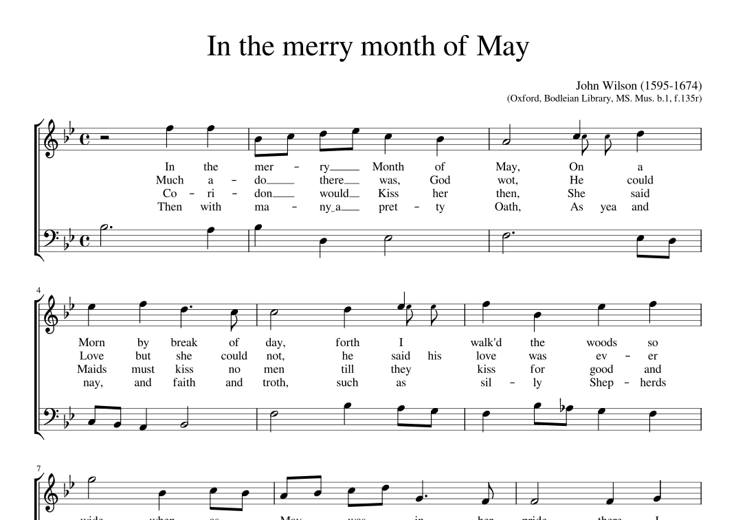 In the merry month of may (arr. Early Music Scores)