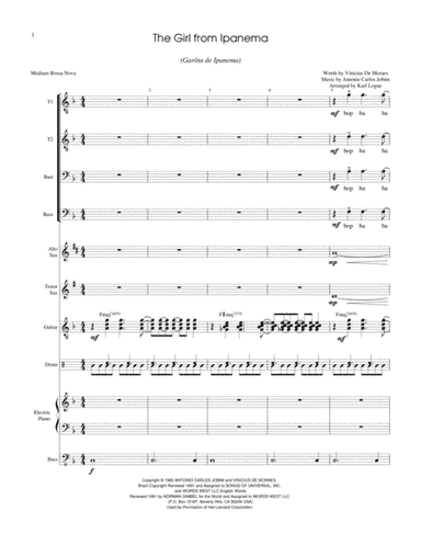The Girl From Ipanema (Garota De Ipanema) (arr. Karl Logue (ASCAP))