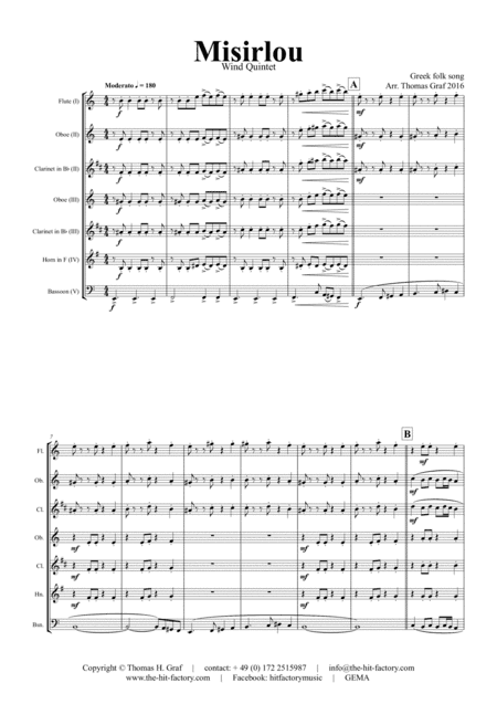 Misirlou - Pulp Fiction - Wind Quintet (arr. Thomas Graf)