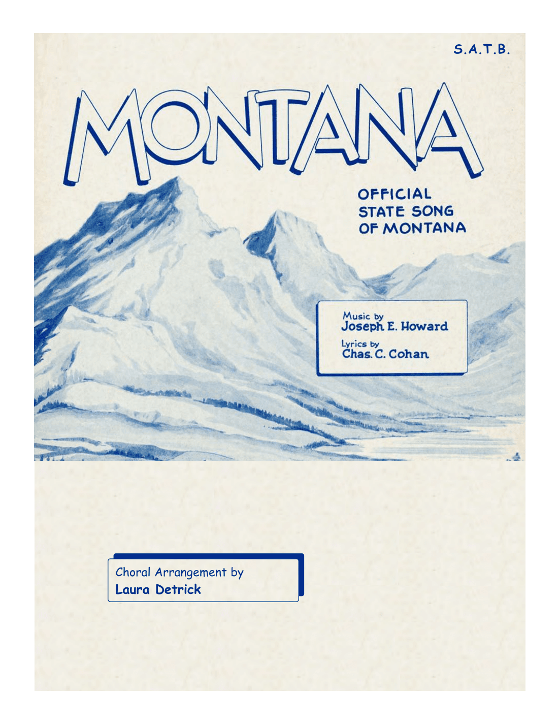 SATB Official Montana State Song (arr. Laura Detrick)