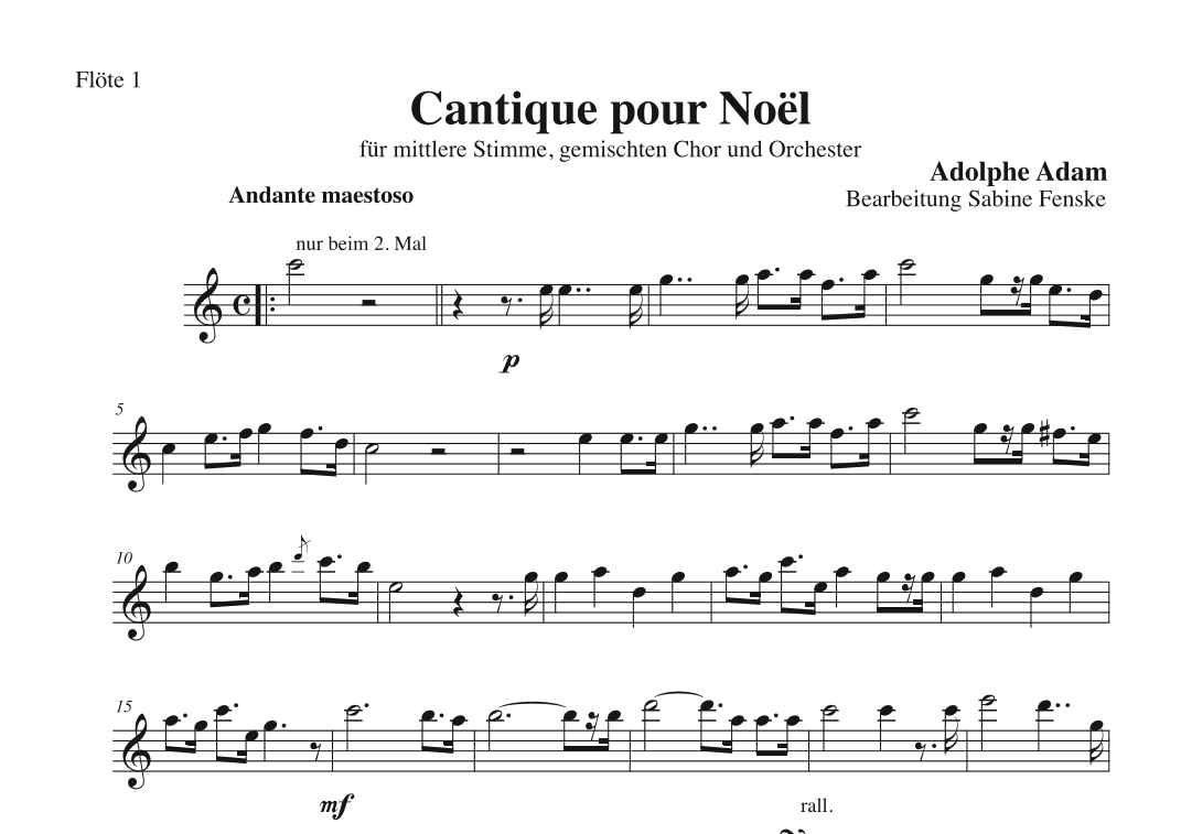 Cantique pour Noël (arr. Sabine Fenske)