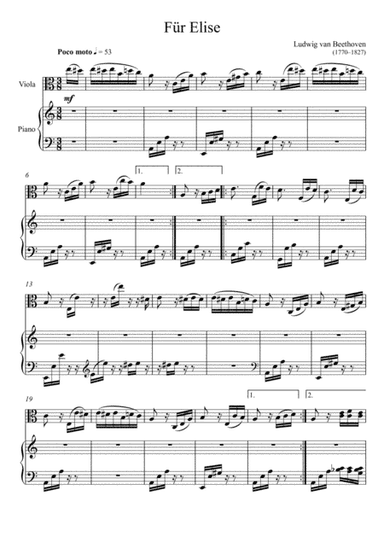 Beethoven - Für Elise (Viola Solo) (arr. André Laitano)