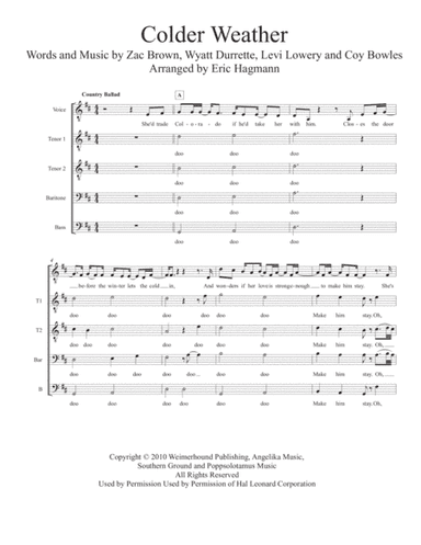 Colder Weather (arr. Eric Hagmann)