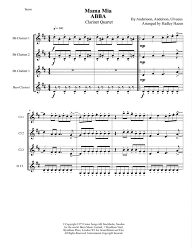 Mamma Mia (arr. Hadley Hazen)