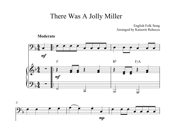 There Was A Jolly Miller (arr. Kaiserin Rebecca)