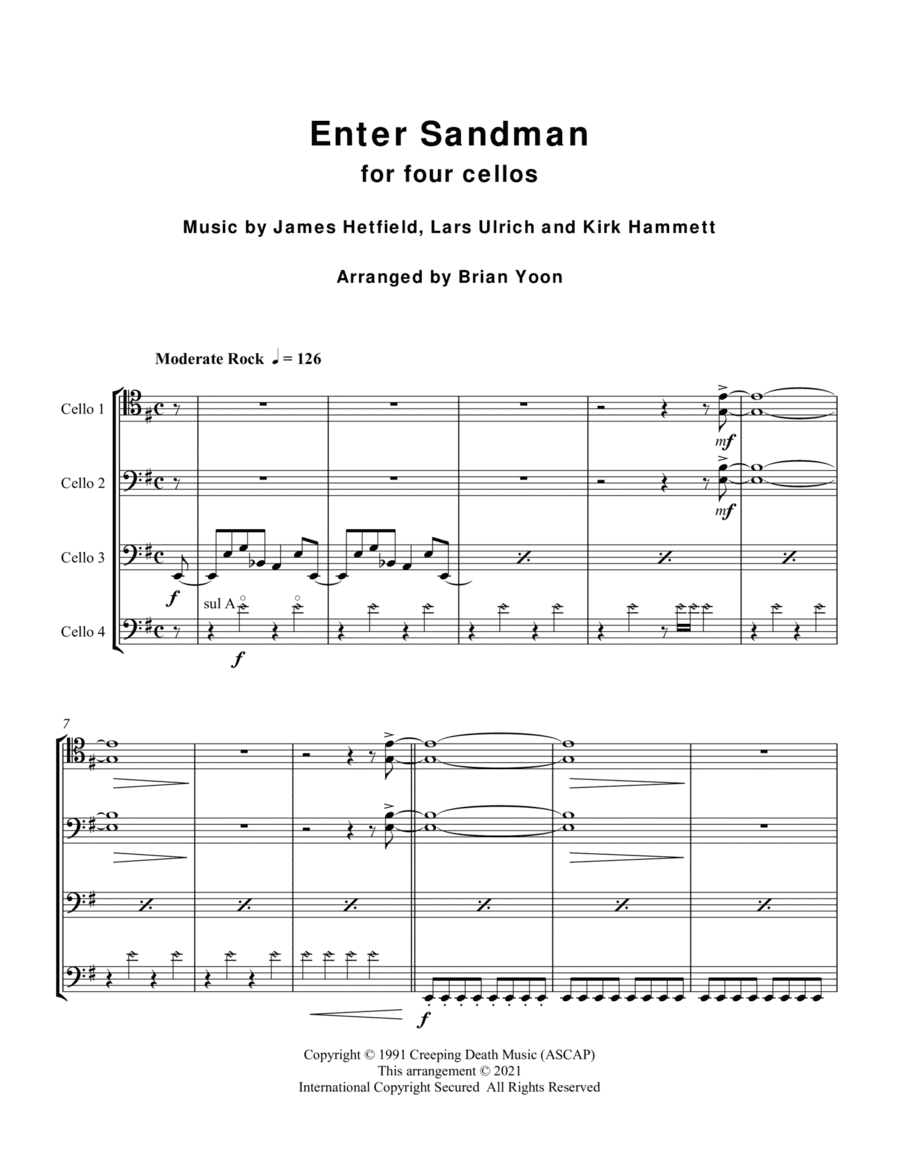 Enter Sandman (arr. Brian Yoon)