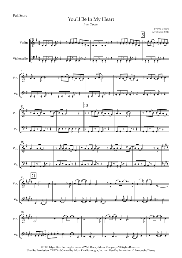 You'll Be In My Heart (arr. Fabio Britto)