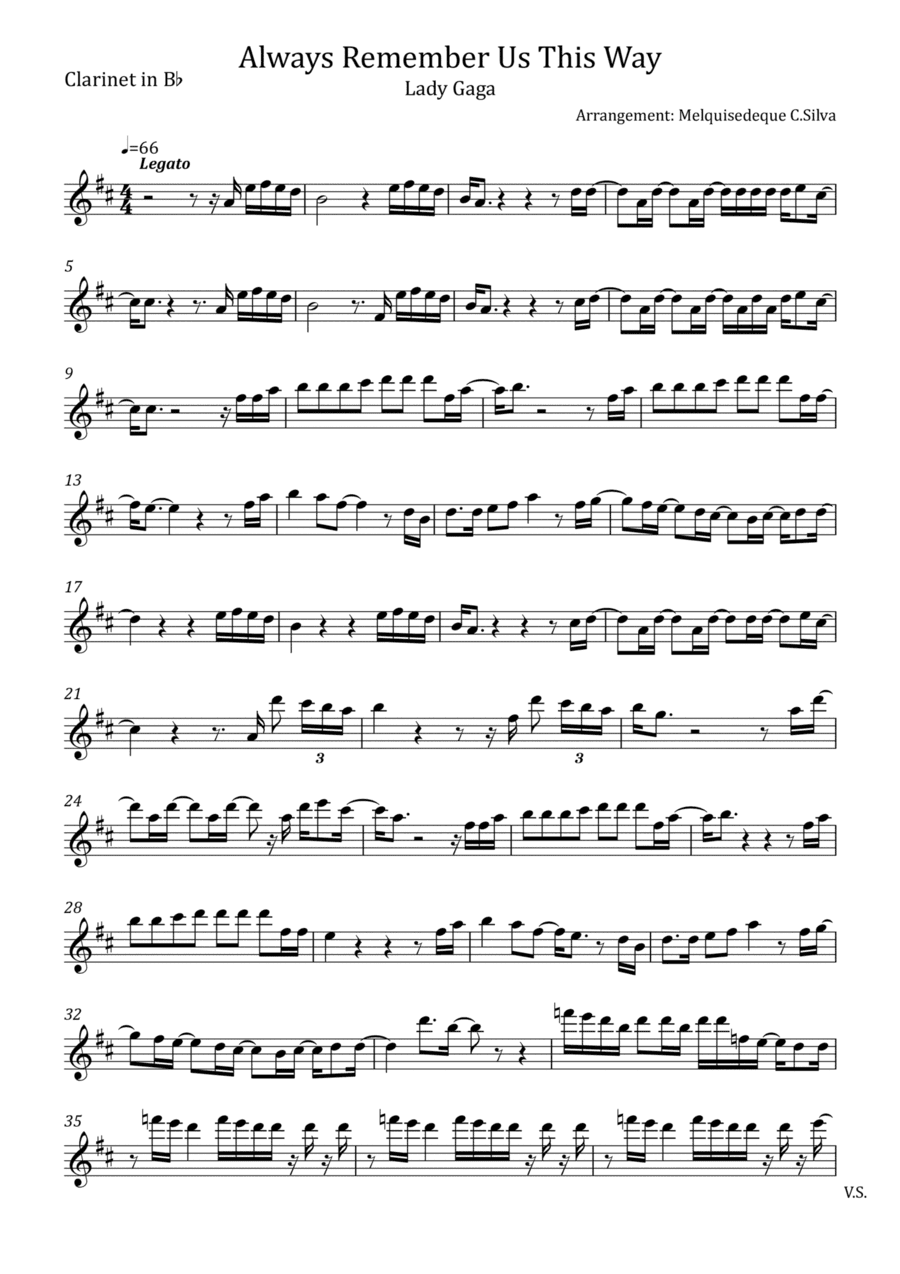 Always Remember Us This Way (arr. Melquisedeque C.Silva)