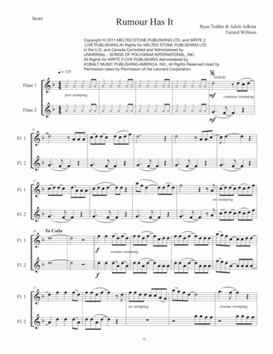 Rumour Has It (arr. Gerard Willmes)