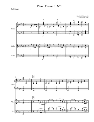 Piano Concerto Nº 1 - 1st Mov. Theme (P. Tchaikovsky) for Piano Trio (arr. Fernando Britto)
