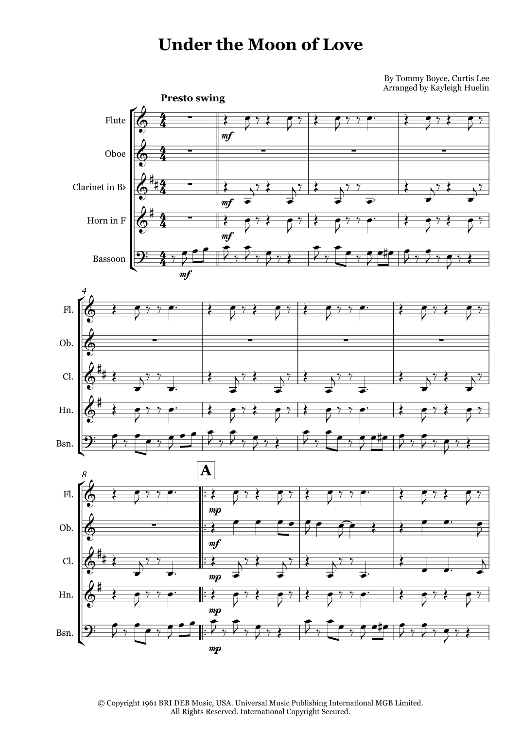 Under The Moon Of Love (arr. Kayleigh Huelin)