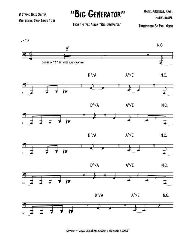 Big Generator (arr. P Welsh)