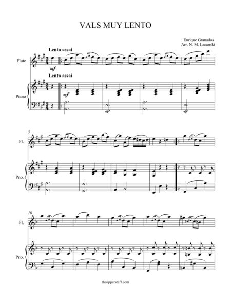 Vals Muy Lento (arr. Nick Lacanski)