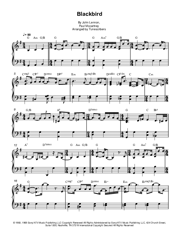 Blackbird (arr. Tunescribers)