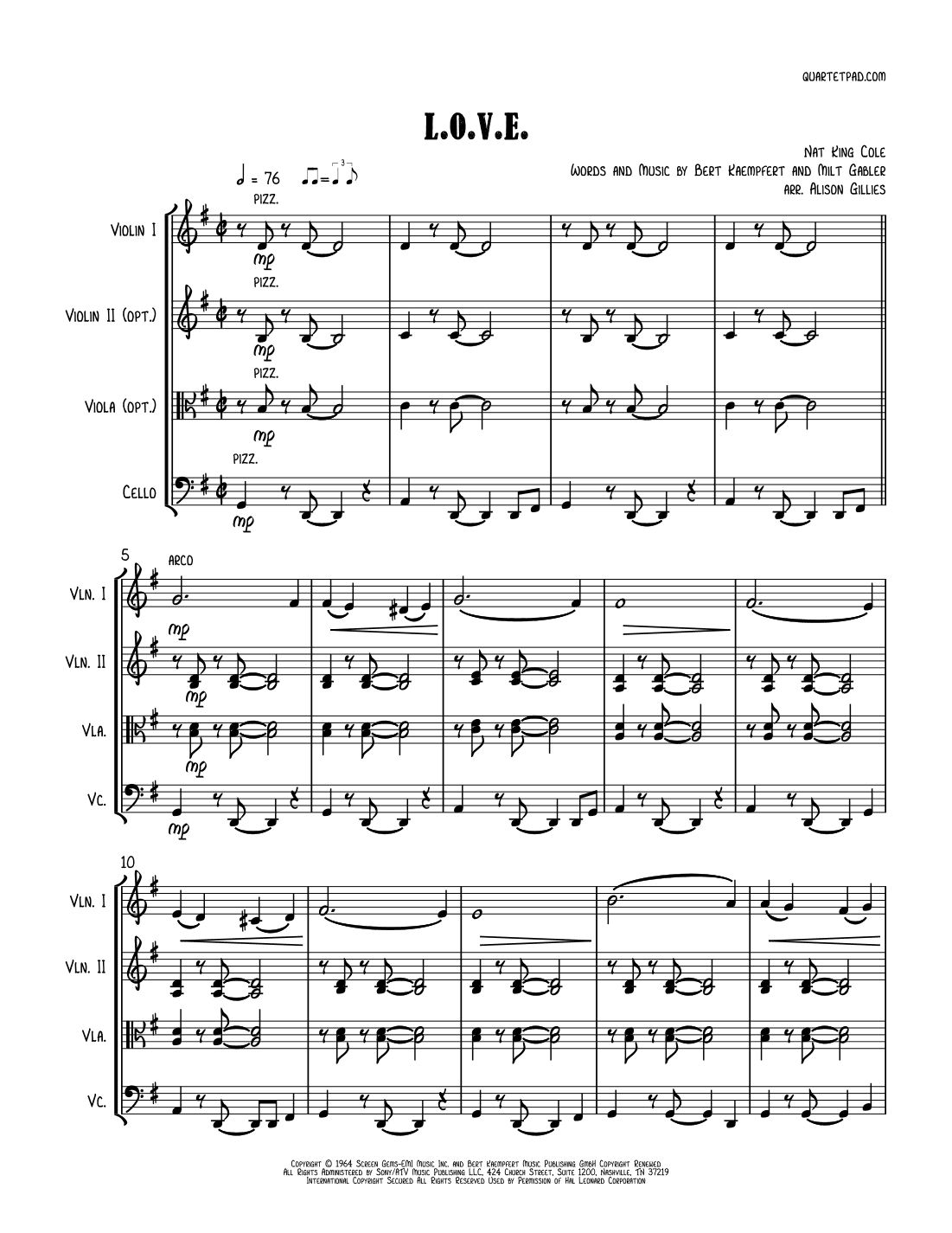 L-O-V-E (arr. Alison Gillies)