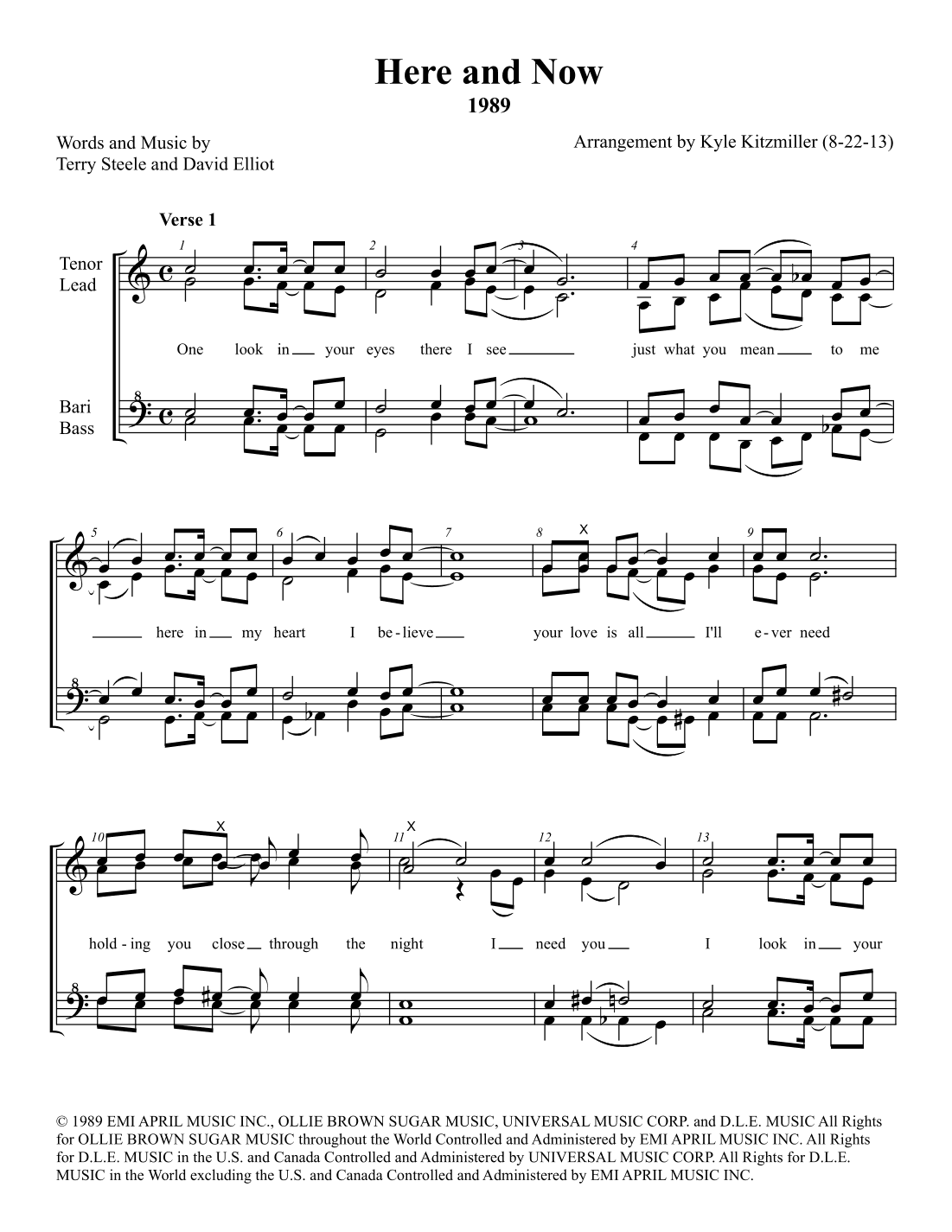 Here And Now (arr. Kyle Kitzmiller)