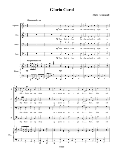 Gloria Carol (SATB with Piano Accompaniment)