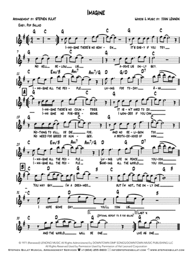 Imagine (arr. Stephen Bulat)
