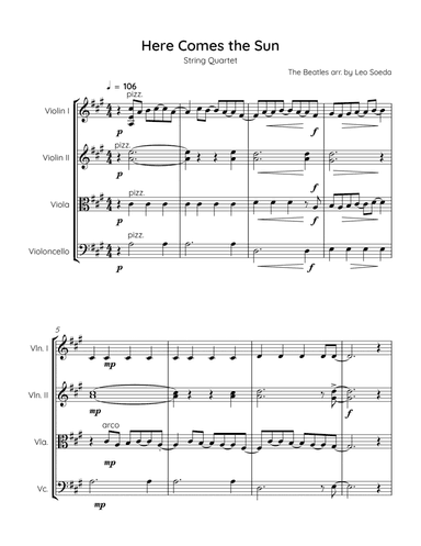Here Comes The Sun (arr. Leo Soeda)