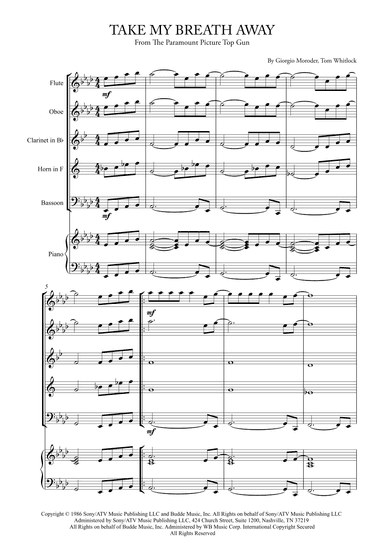 Take My Breath Away (love Theme) (arr. Karen Gueiros)