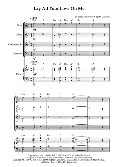 Lay All Your Love On Me (arr. Karen Gueiros)