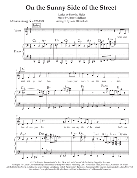 On The Sunny Side Of The Street (arr. John Olearchick)