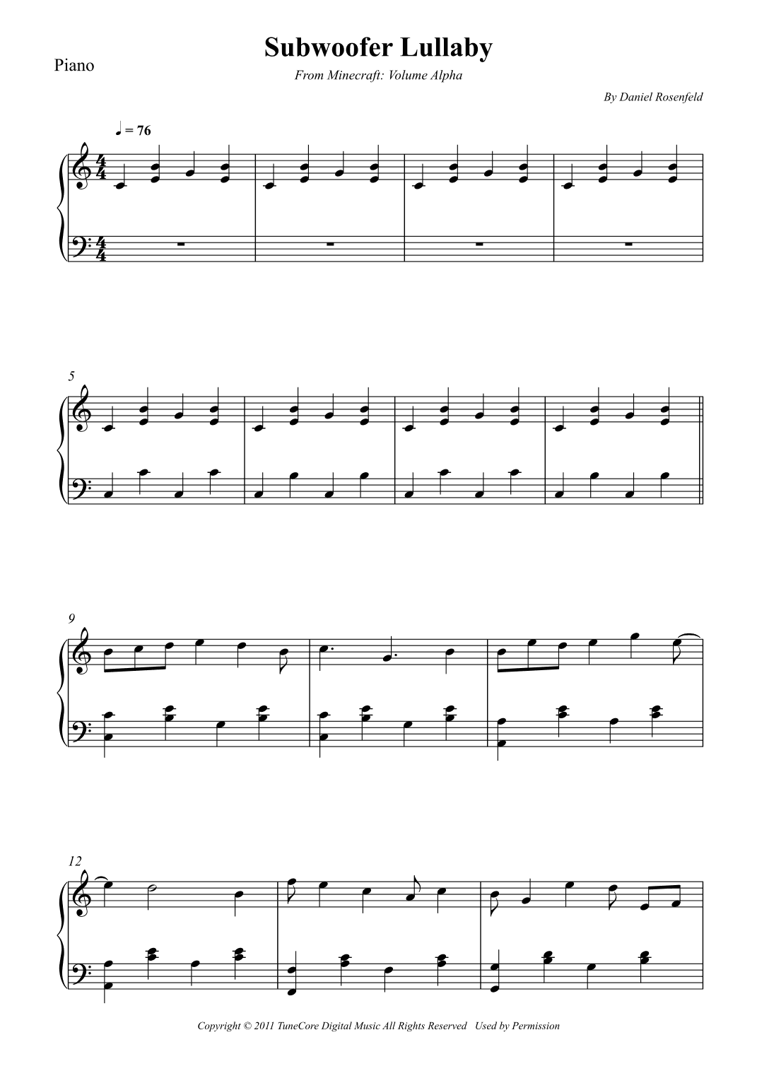 Subwoofer Lullaby (arr. Wesley S. SIlva)