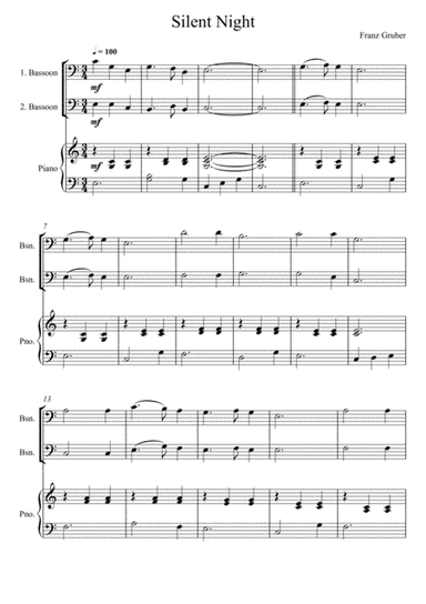 Franz Gruber - Silent Night (Bassoon Duo) (arr. André Laitano)
