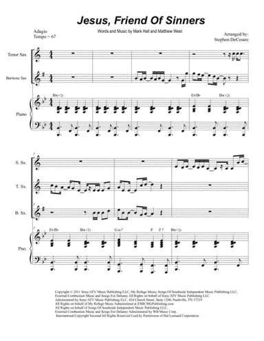 Jesus, Friend Of Sinners (arr. Stephen DeCesare)