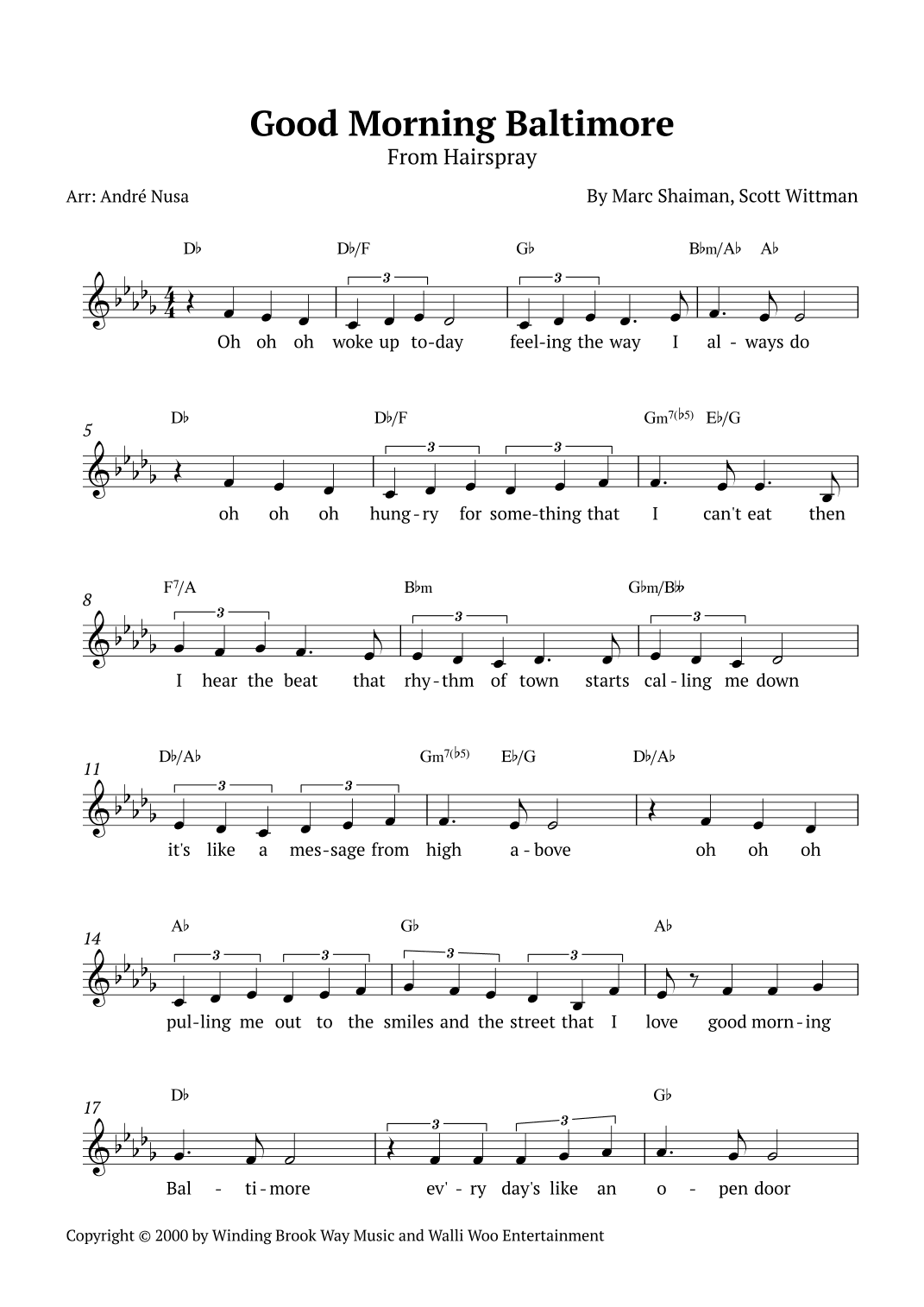 Good Morning Baltimore (arr. André Nusa)