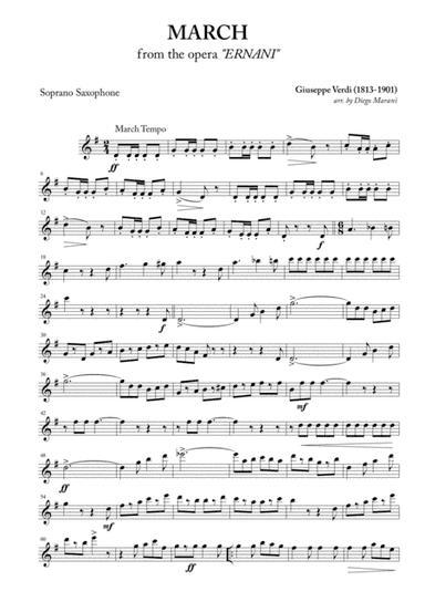March from "Ernani" for Saxophone Quartet (arr. Diego Marani)