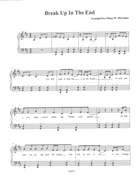Break Up In The End (arr. Diane M. McGahee)