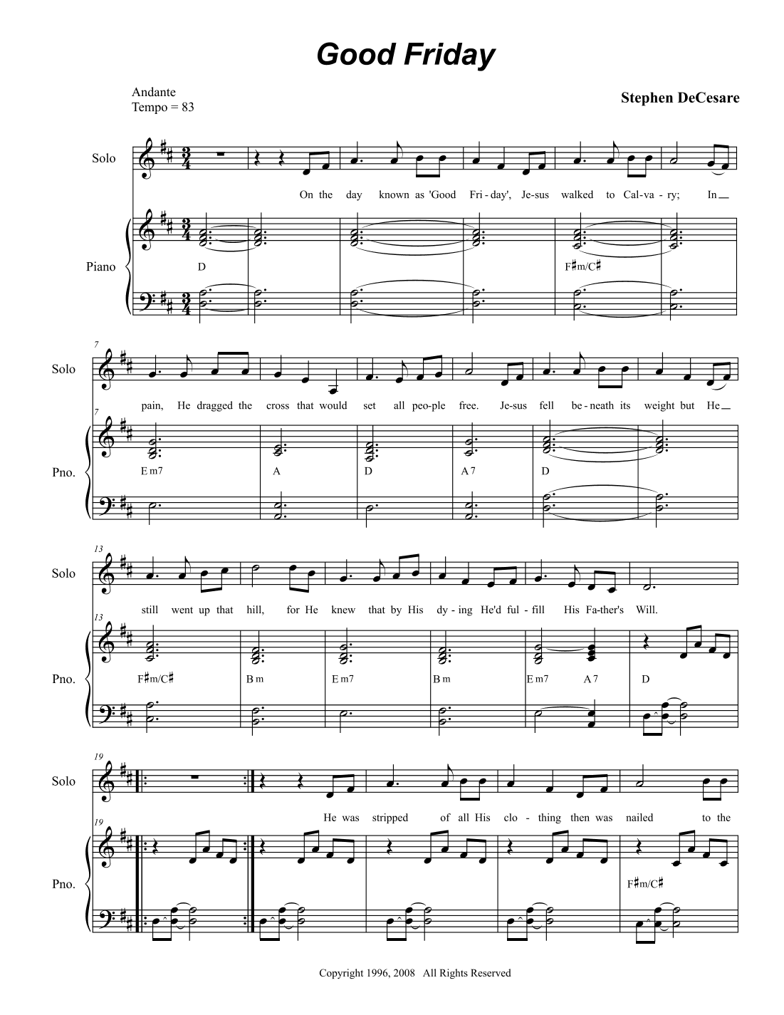 Good Friday (Vocal Solo with SATB)