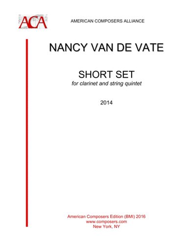 [Van de Vate] A Short Set for Clarinet and String Quintet