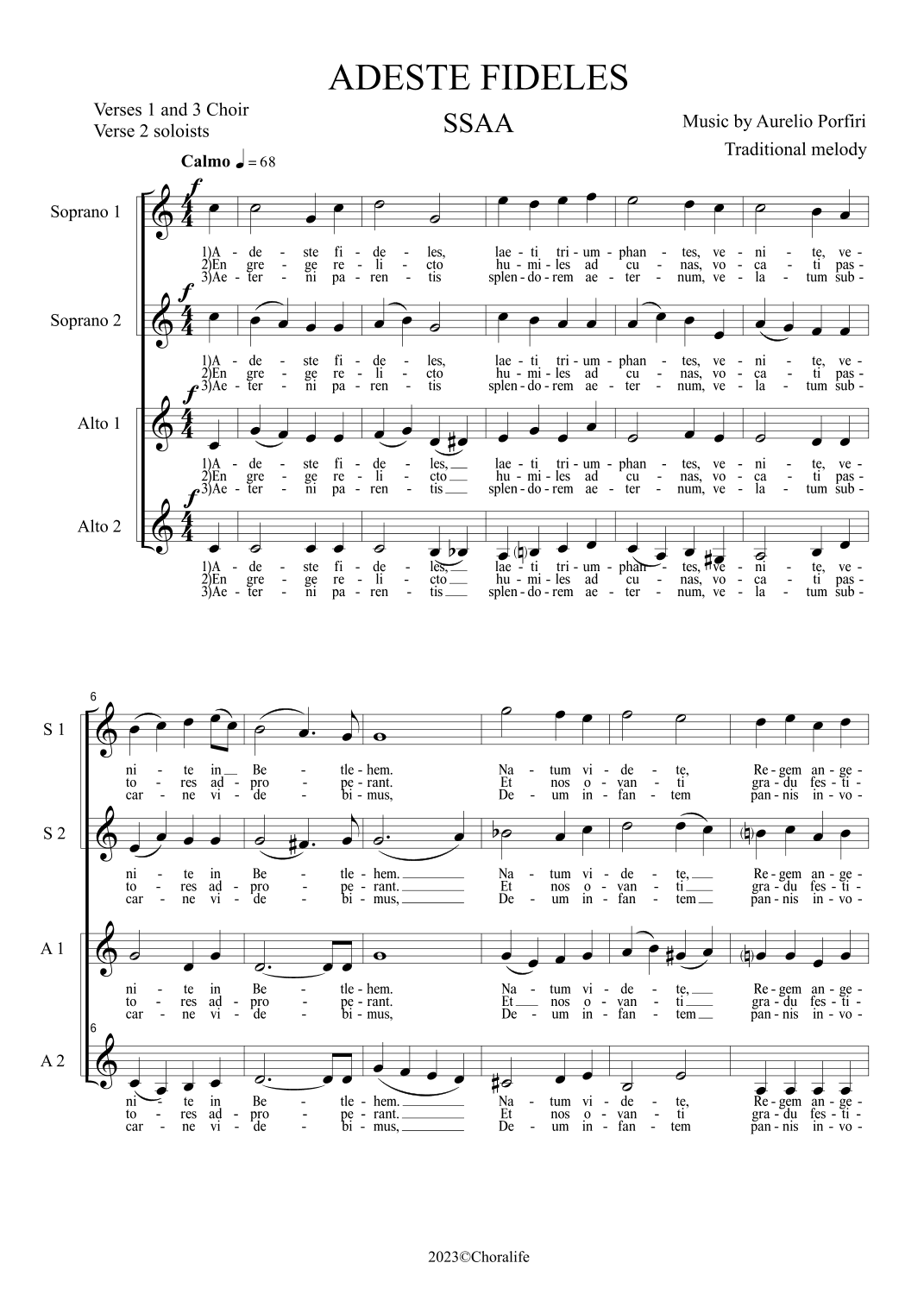 ADESTE FIDELES (arr. Aurelio Porfiri)