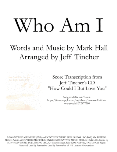 Who Am I (arr. Jeff Tincher)