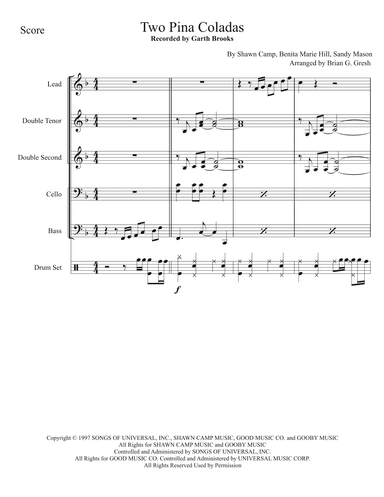 Two Piña Coladas (arr. Brian G Gresh)