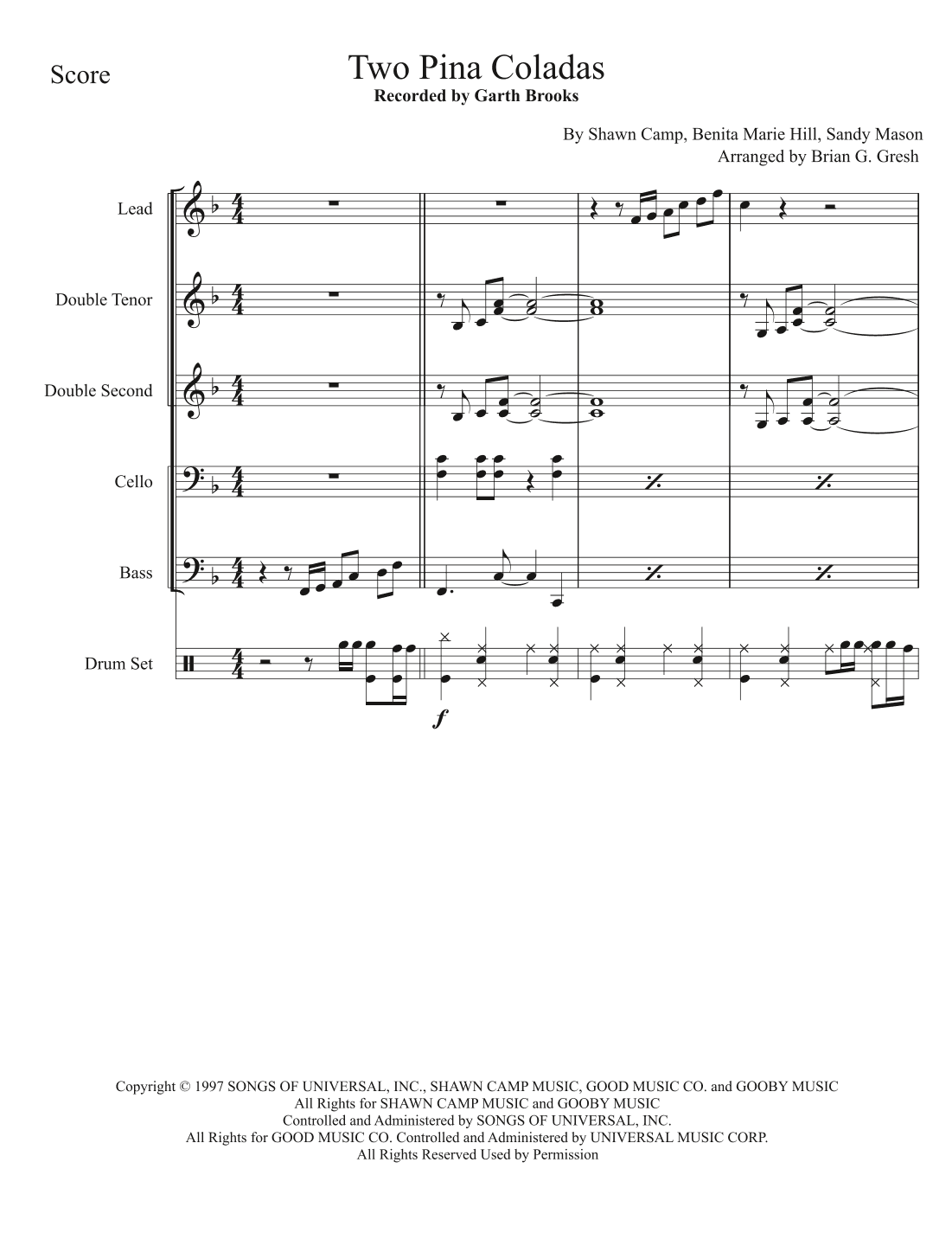Two Piña Coladas (arr. Brian G Gresh)
