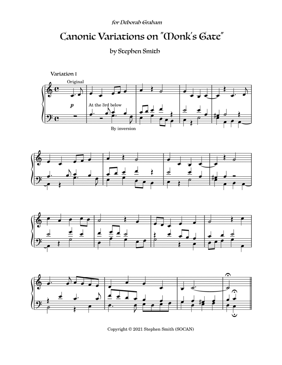 Canonic Variations on "Monk's Gate"
