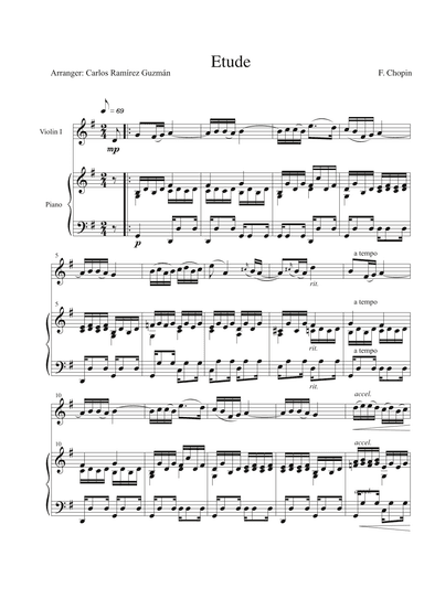 Etude Op.10 N.3 (arr. Carlos Ramírez Guzmán)