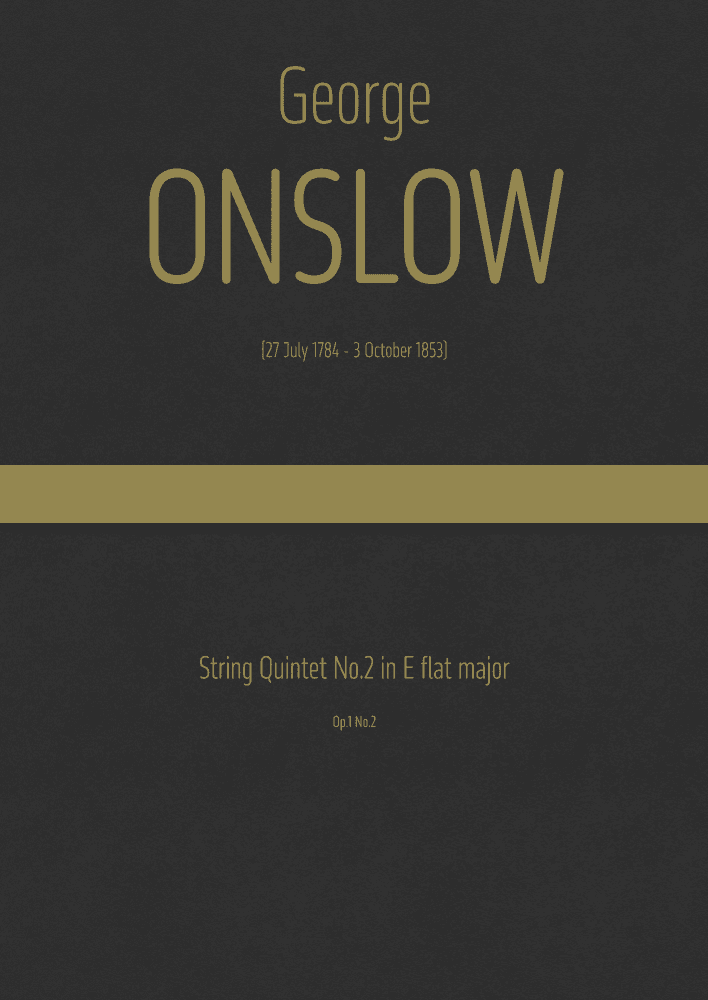 Onslow - String Quintet No.2 in E flat Major, Op.1 No.2 (arr. J.G. Cucó Barber)