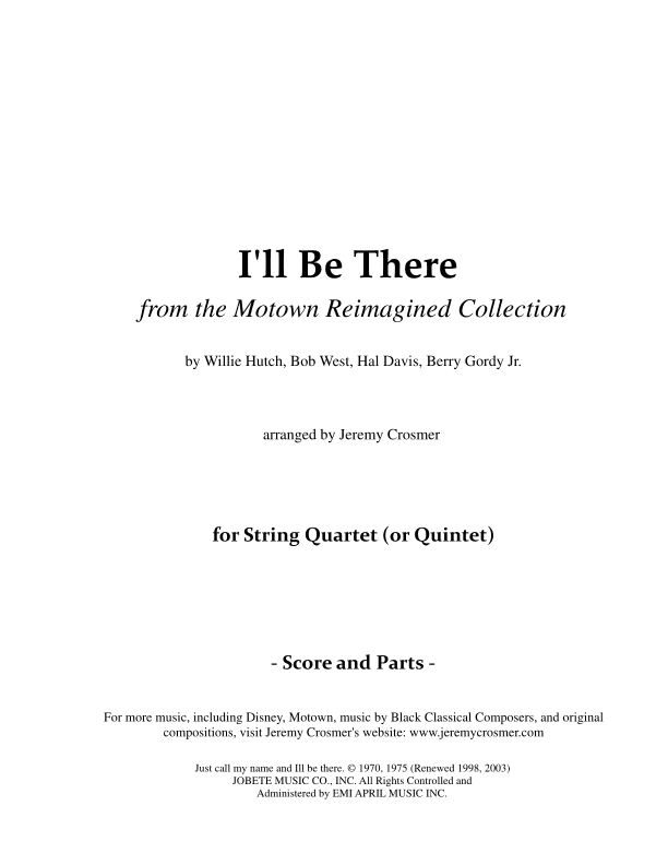 I'll Be There (arr. Jeremy Crosmer)