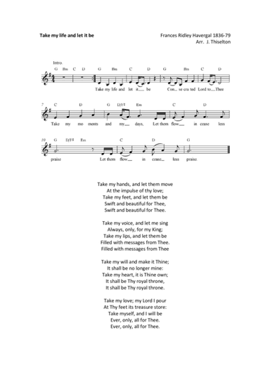 Take my life and let me be (arr. Martin Thiselton)