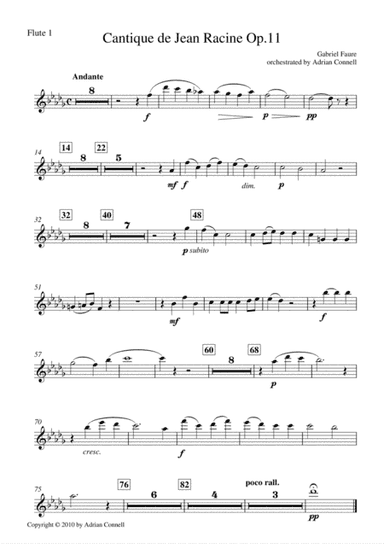 Faure - Cantique de Jean Racine orchestrated Adrian Connell - Flute 1 (arr. Adrian Connell)